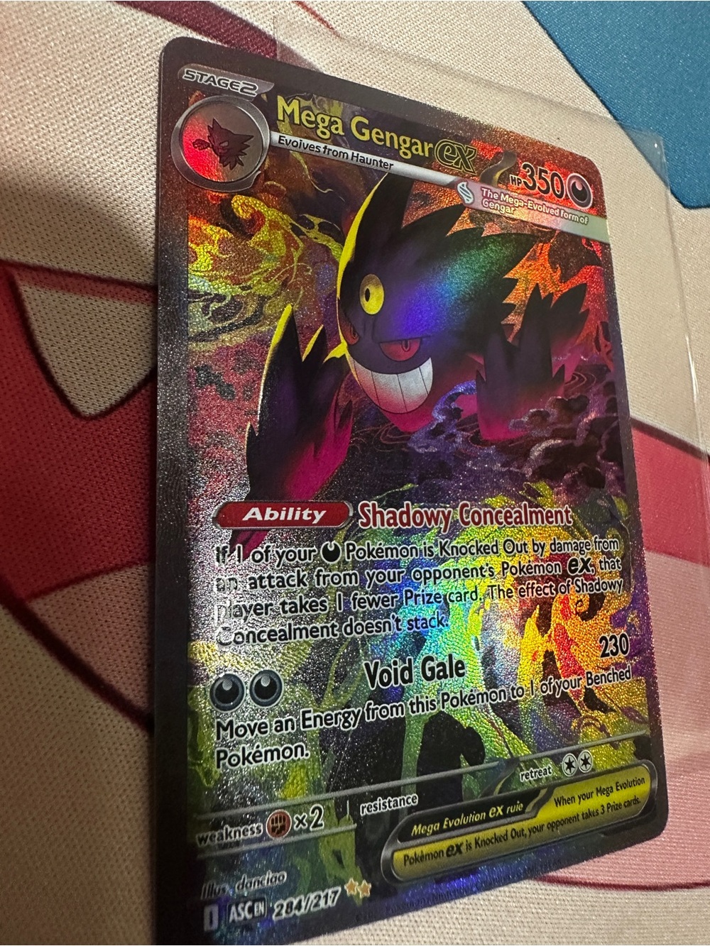 Pokemon Mega Gengar EX Holographic Card - Black, Purple, Yellow, Red